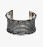 Jewels Maze - Silver-Plated Textured Oxidized Cuff Bracelet