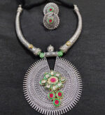 Jewels Maze - Tribal Inspired, Hasli Necklace Set with Earrings